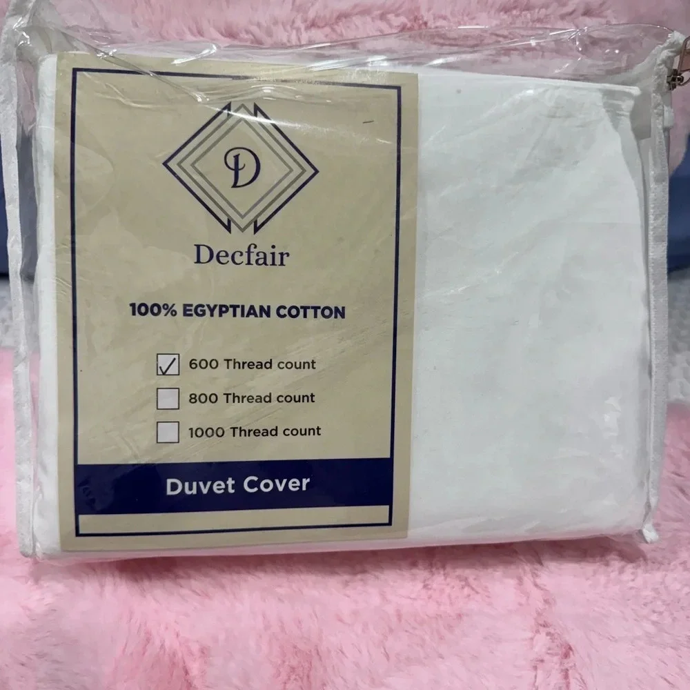 100% Egyptian Cotton Duvet Cover Set Queen/Full Size 600 Thread Sateen Weave